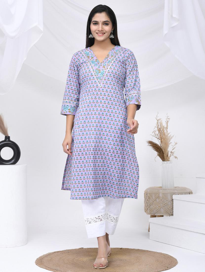 women three quarter sleeve straight kurta - 21454853 - Zoom Image - 0