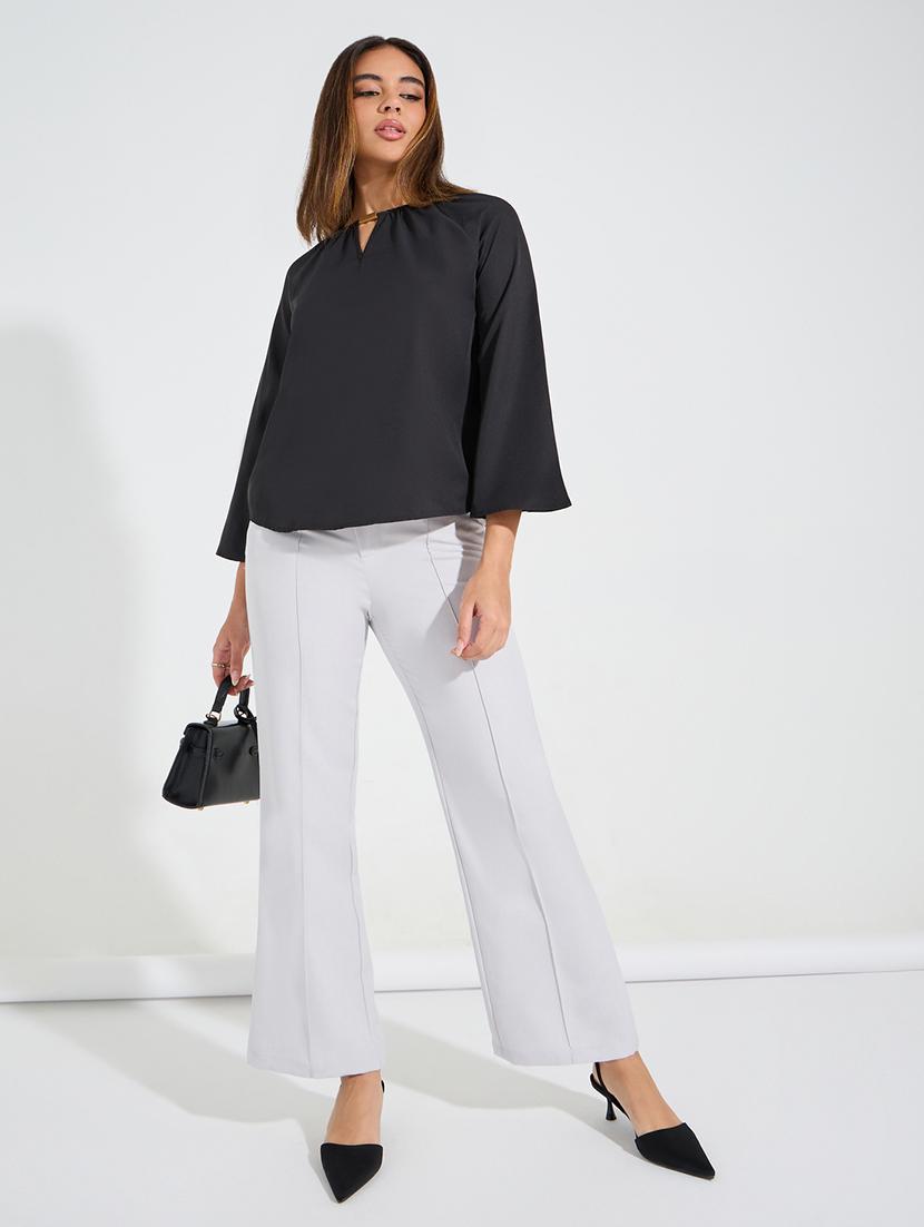 women black polyester regular top - 21454946 - Standard Image - 2