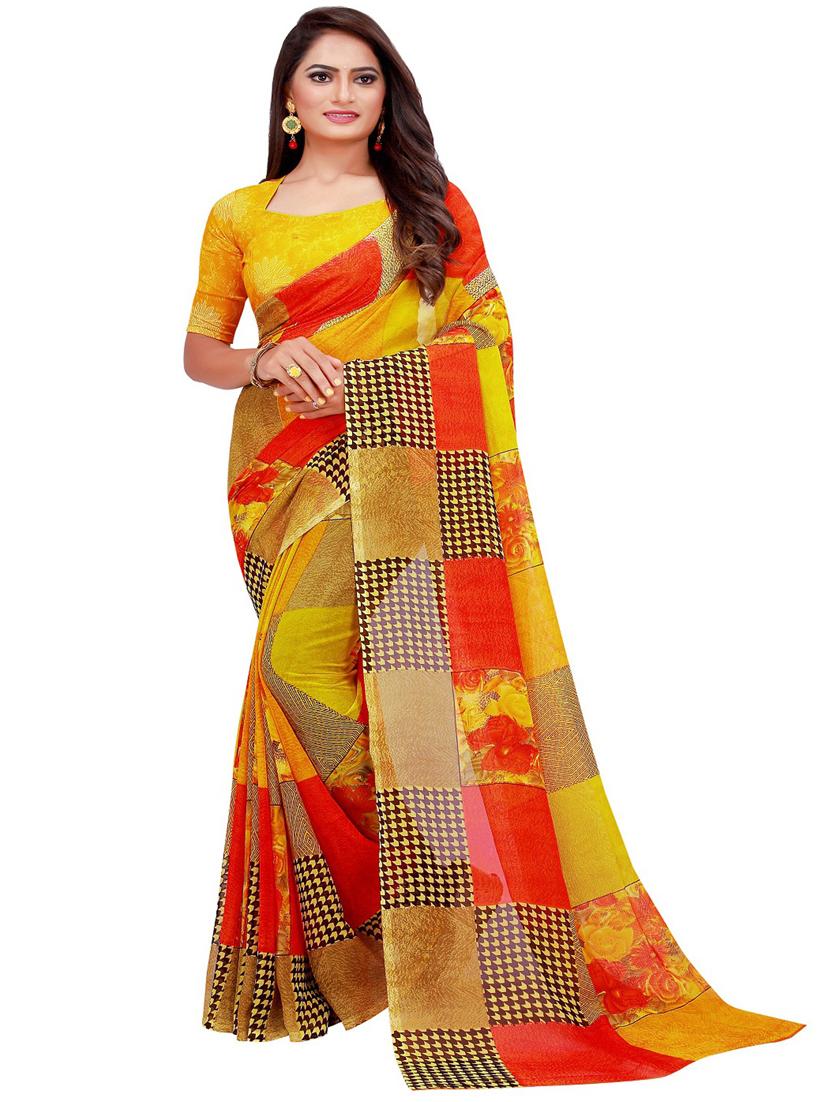 women pack of 2 casual wear sarees with blouse - 21455012 - Standard Image - 2