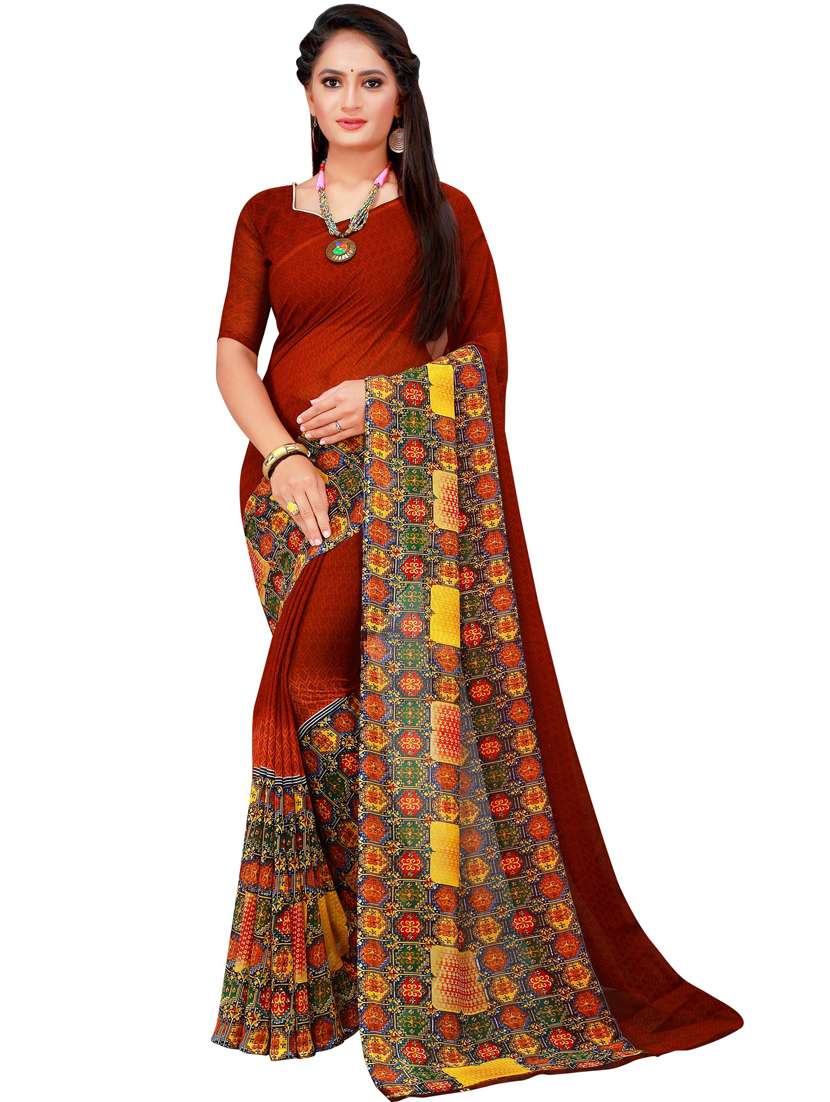 women pack of 2 casual wear sarees with blouse - 21455057 -  Standard Image - 2