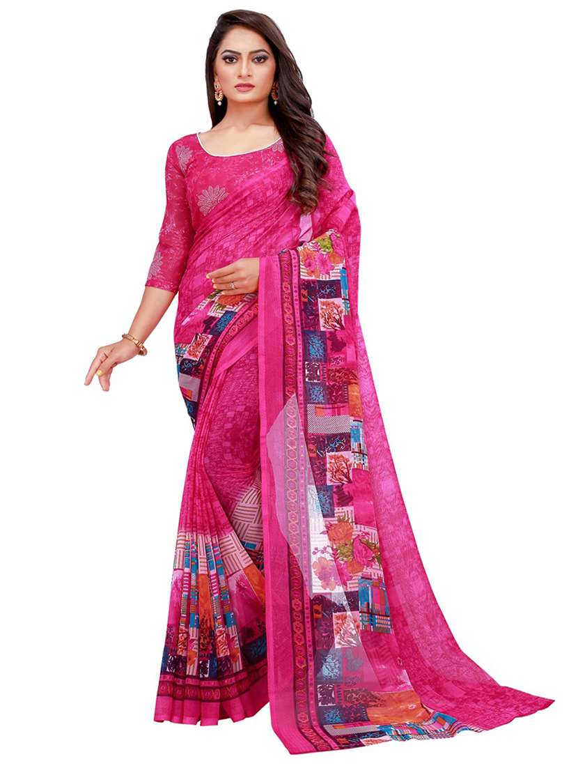 women pack of 2 casual wear sarees with blouse - 21455186 -  Standard Image - 2