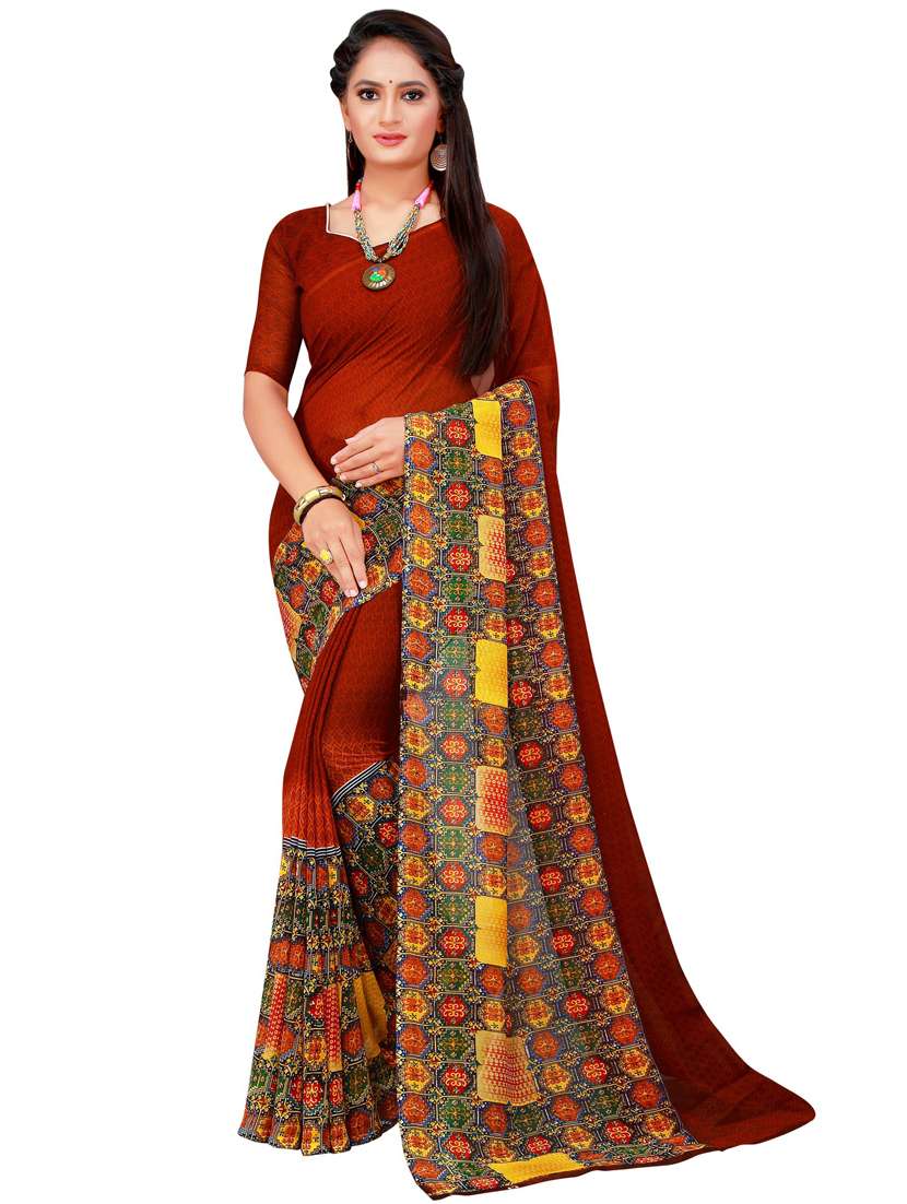 women pack of 2 casual wear combo sarees with blouse - 21455316 -  Standard Image - 2
