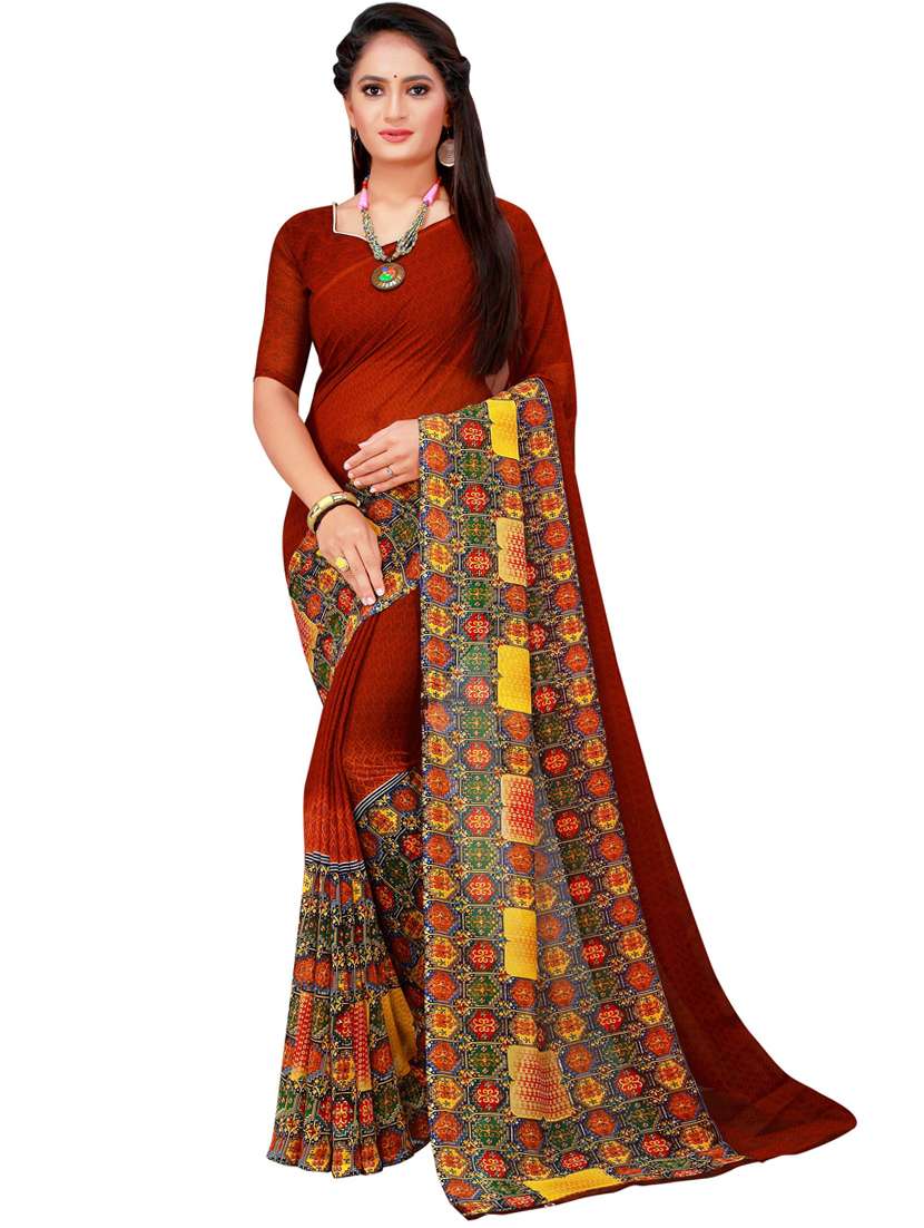 women pack of 2 casual wear combo sarees with blouse - 21455948 -  Standard Image - 2