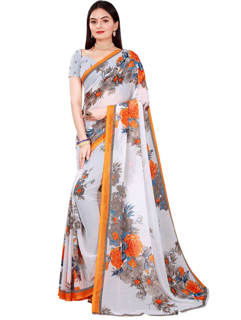 women pack of 2 casual wear combo sarees with blouse - 21456129 -  Standard Image - 2