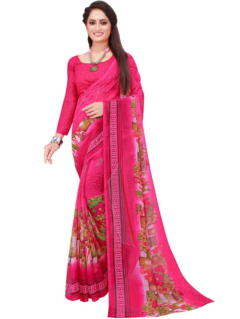 women pack of 2 casual wear combo sarees with blouse - 21456136 -  Standard Image - 2