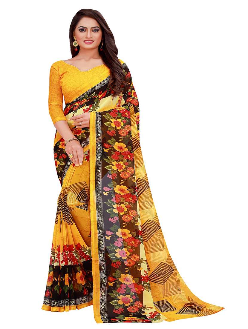 women pack of 2 casual wear combo sarees with blouse - 21456308 -  Standard Image - 2