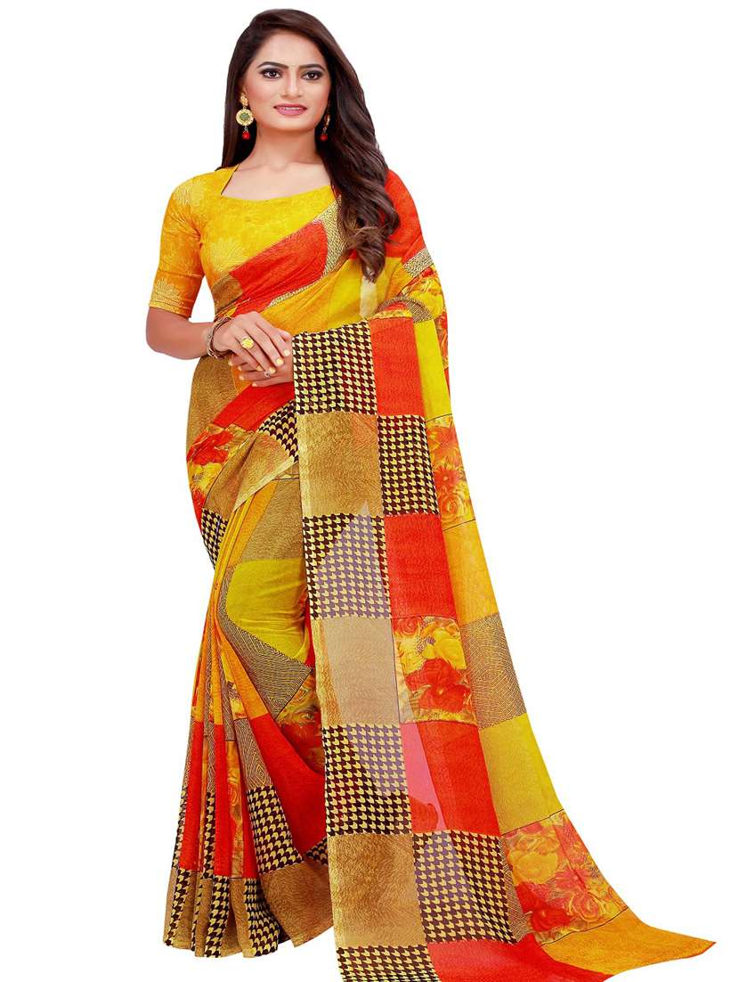 women pack of 2 casual wear combo sarees with blouse - 21456511 - Standard Image - 2