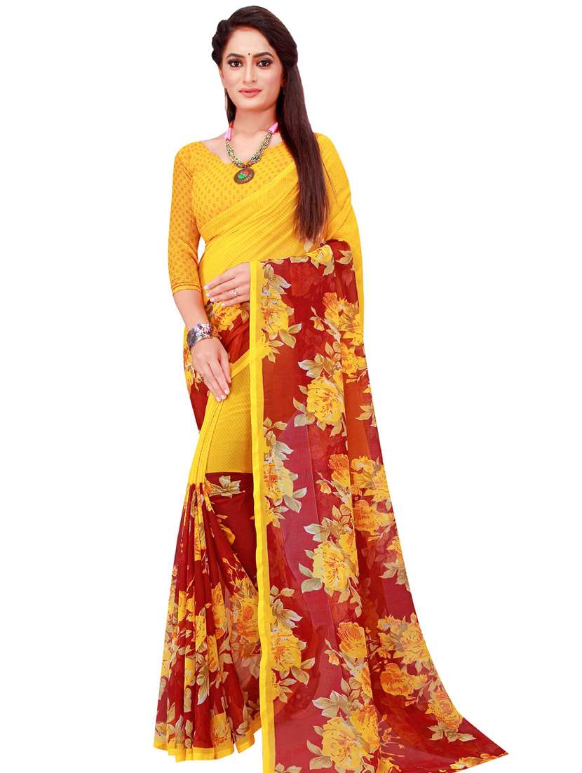 women pack of 2 casual wear combo sarees with blouse - 21456553 -  Standard Image - 2