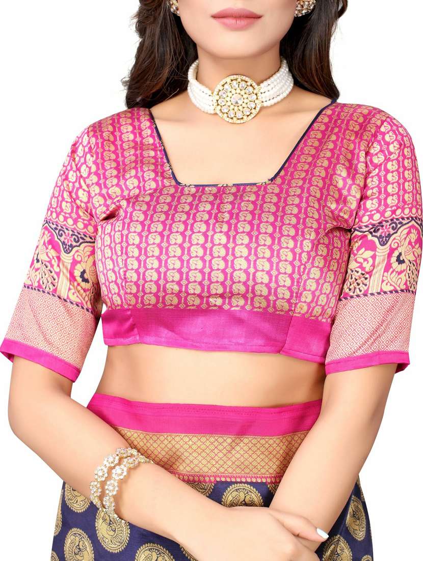 women printed bordered saree with blouse - 21456668 -  Standard Image - 2