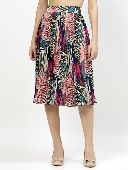 multicolored abstract printed a-line skirt - 21456845 - Standard Image - 0