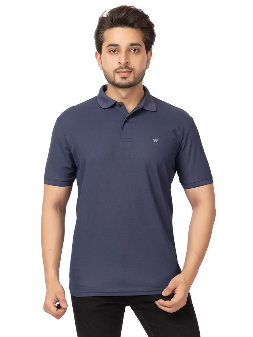 men solid short sleeve polo t-shirt - 21456993 - Zoom Image - 0
