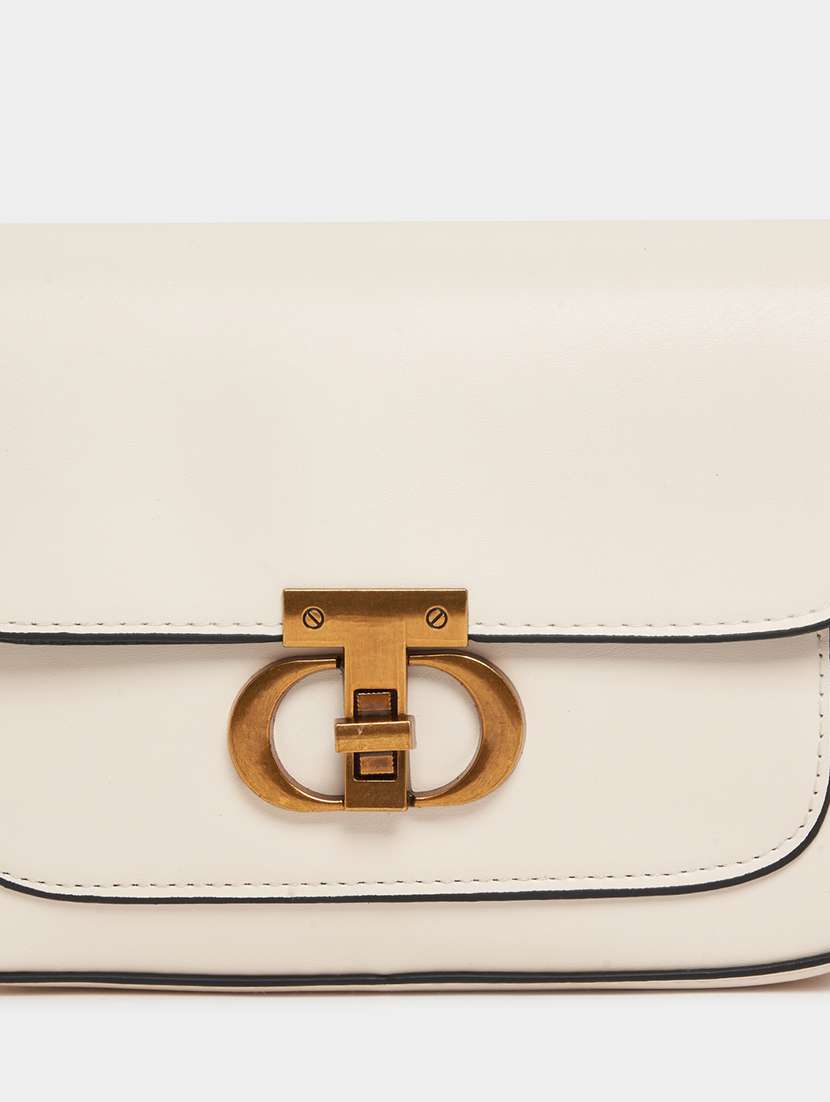 women off white pu handbag - 21457075 - Standard Image - 2
