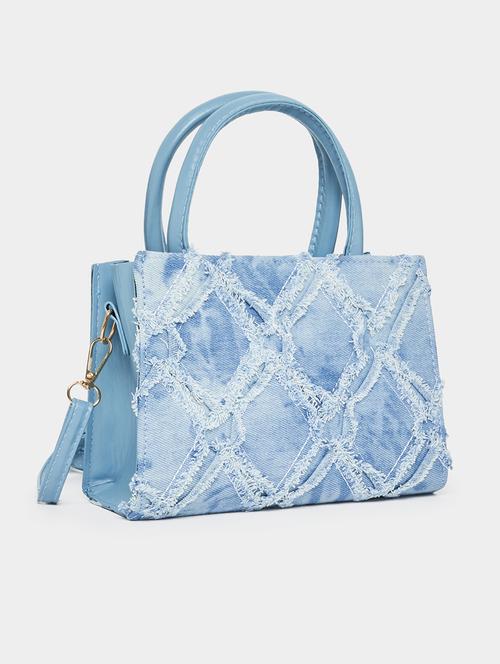 women blue pu handbag - 21457079 - Standard Image - 0