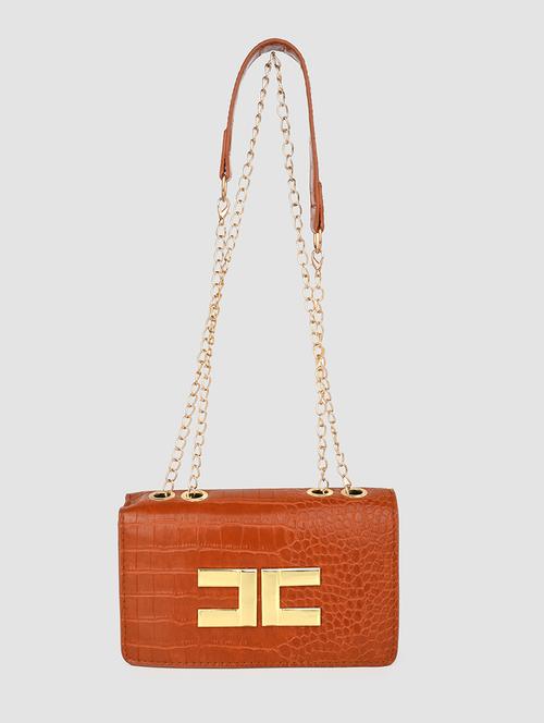 brown textured handbag - 21457081 - Standard Image - 0