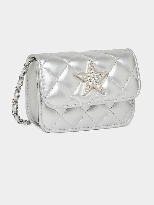 women silver pu sling bag - 21457083 - Standard Image - 0