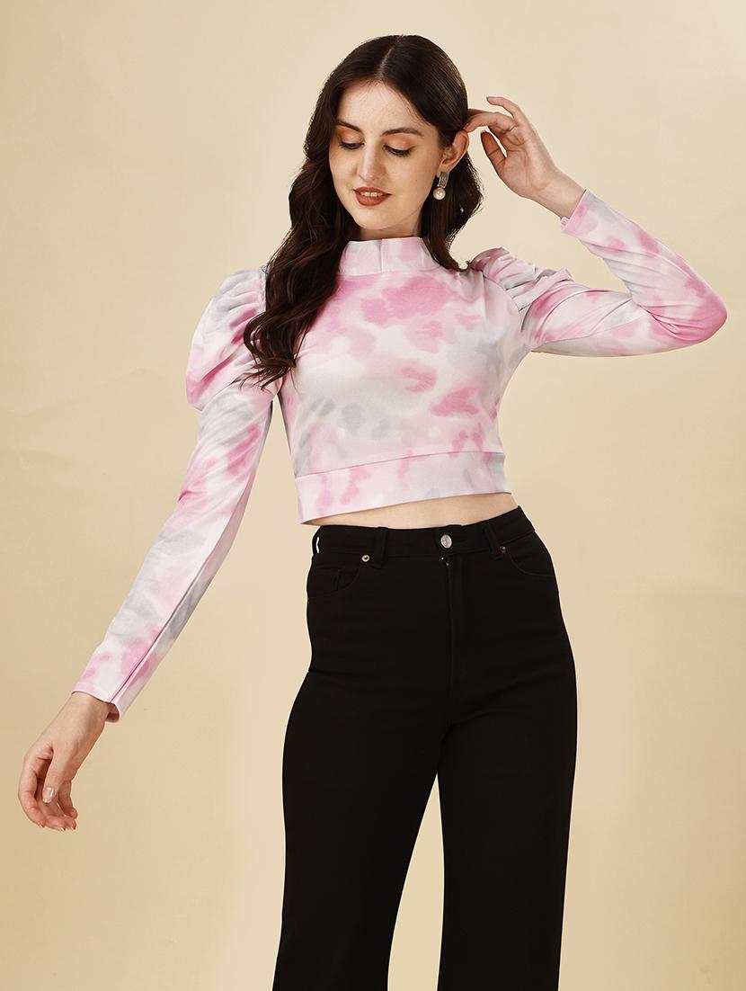 women printed puff sleeves top - 21457440 - Standard Image - 2