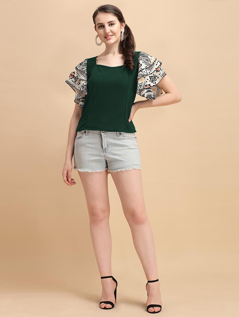 women printed flared sleeves top - 21457470 - Standard Image - 2