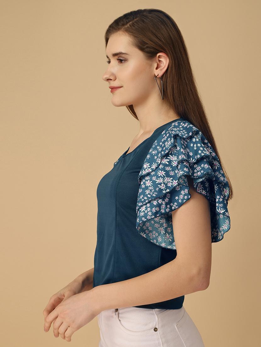 women printed flared sleeves top - 21457501 - Standard Image - 2