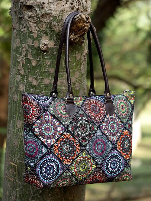 women multi color printed totes bag - 21457547 - Standard Image - 0