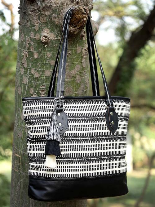 women black stripes totes bag - 21457549 - Standard Image - 0
