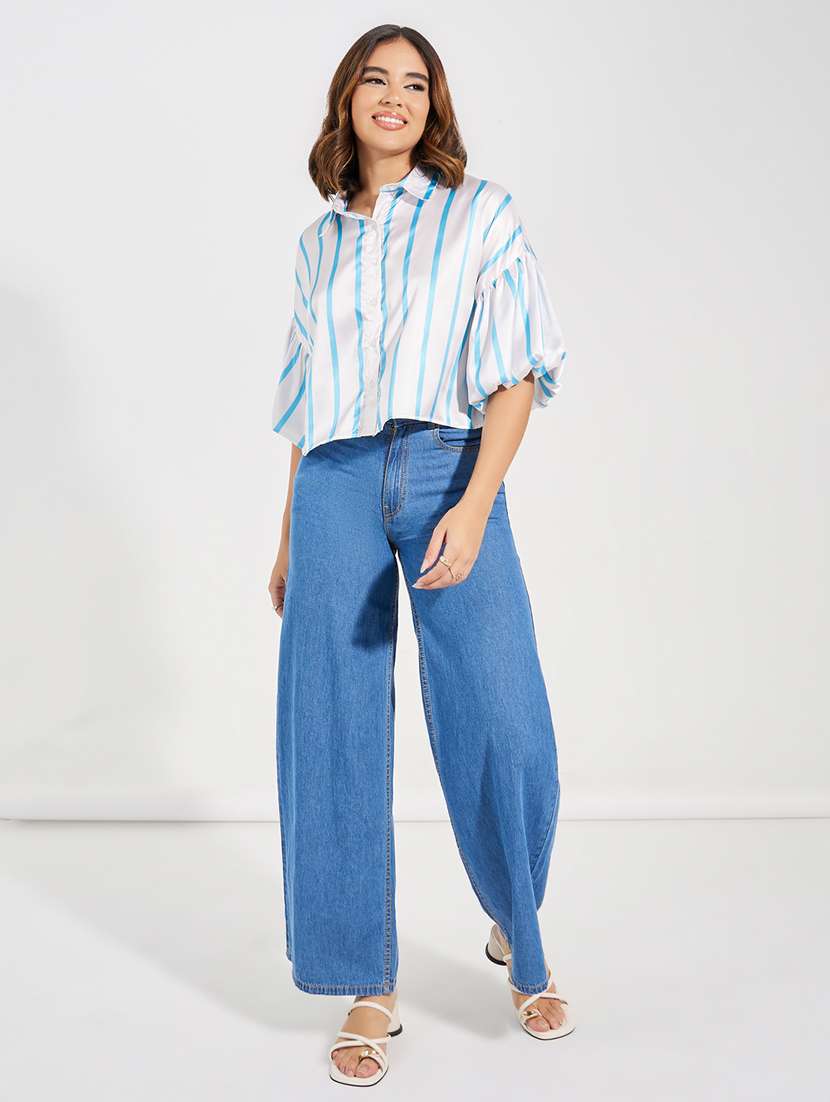 women white satin regular shirt - 21457635 -  Standard Image - 2