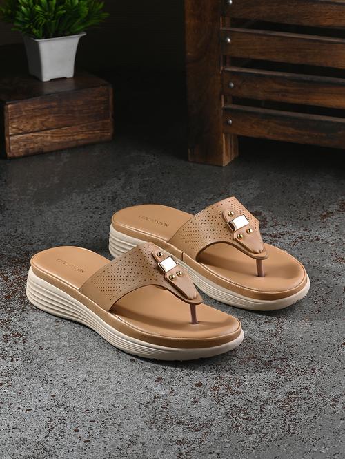 women beige slip on sandal - 21457917 -  Standard Image - 0
