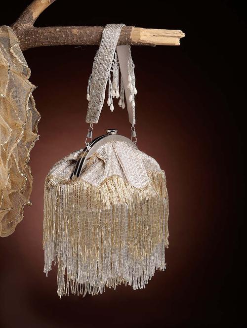 women gold embellished clutches - 21458006 - Standard Image - 0