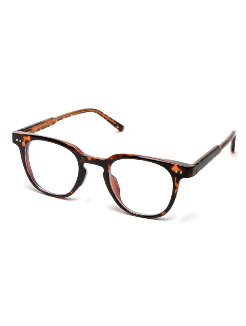 women blue cut transparent eyeglasses
