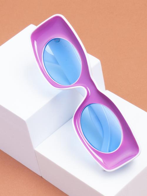 ted smith blue wayfarer sunglasses for men & women | full rim & acetate frame | large face ( 70-15-140 ) - 21458291 -  Standard Image - 0