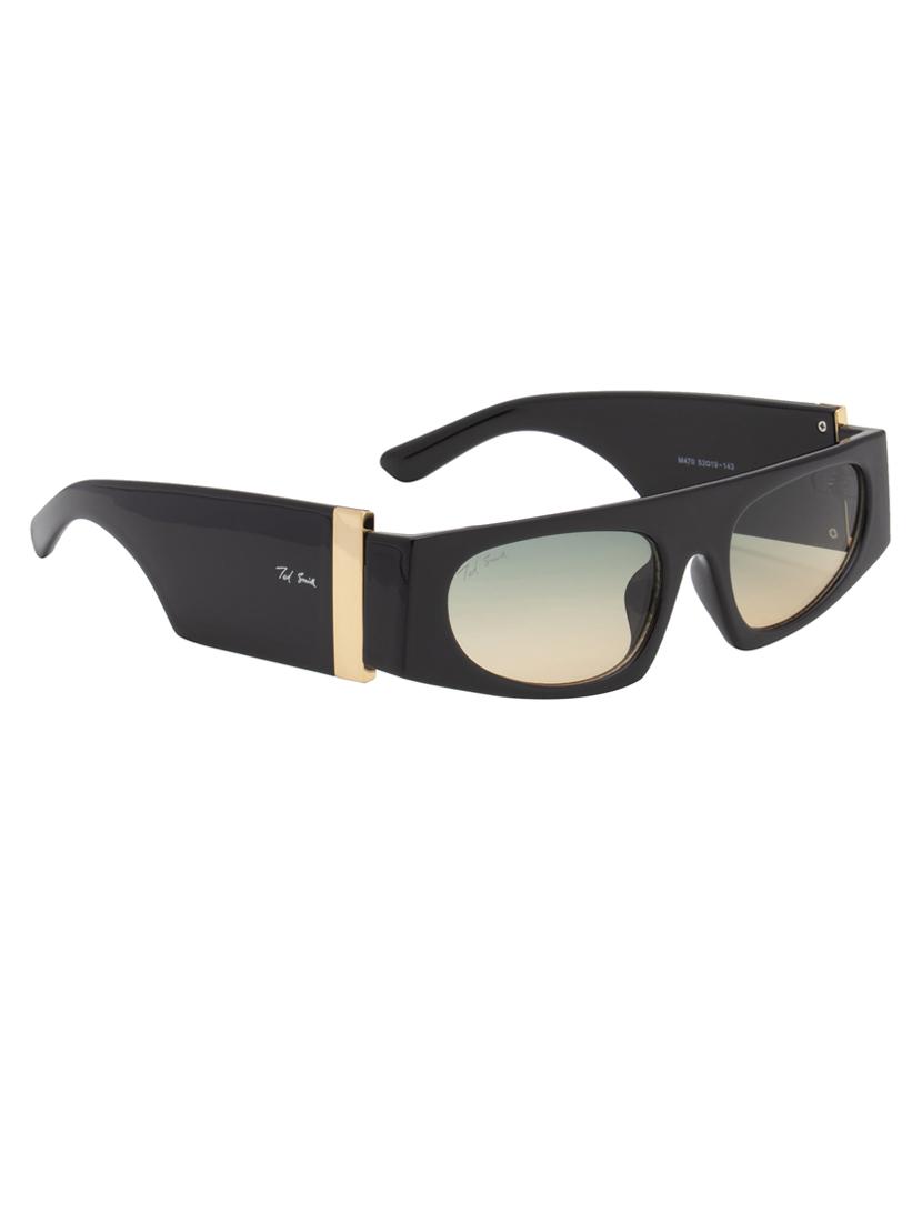 ted smith green brown square sunglasses for men & women | full rim & acetate frame | medium to large face ( 53-19-143 ) - 21458296 - Standard Image - 2