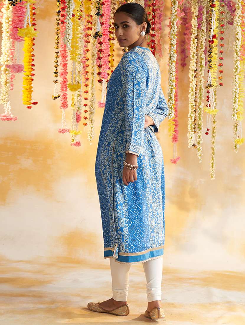women light blue modal a-line kurta - 21458750 - Standard Image - 2