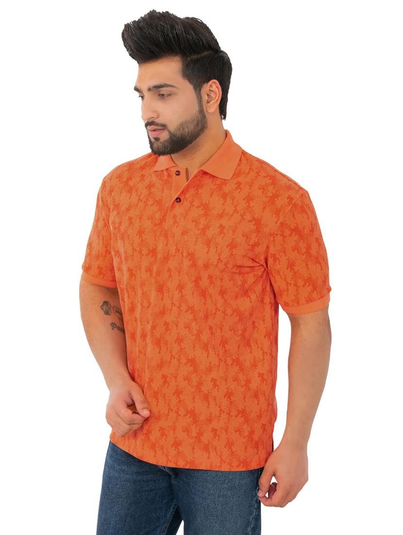 men printed short sleeve polo t-shirt - 21459049 - Zoom Image - 0
