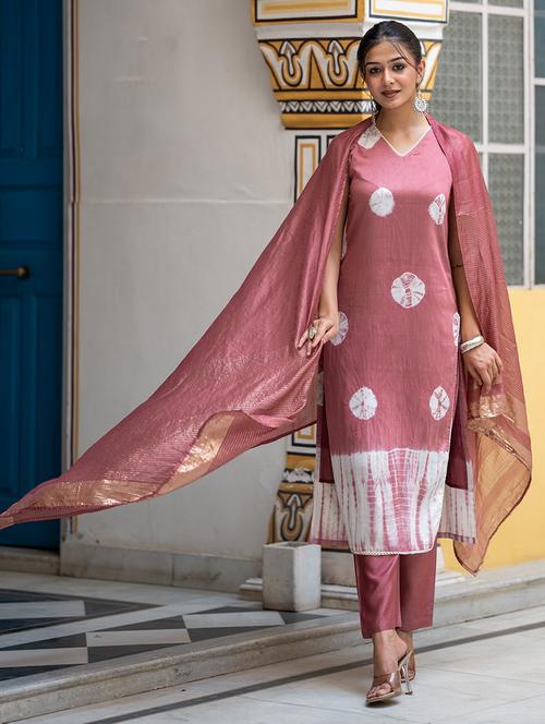 women mauve silk straight kurta - 21459710 -  Standard Image - 0