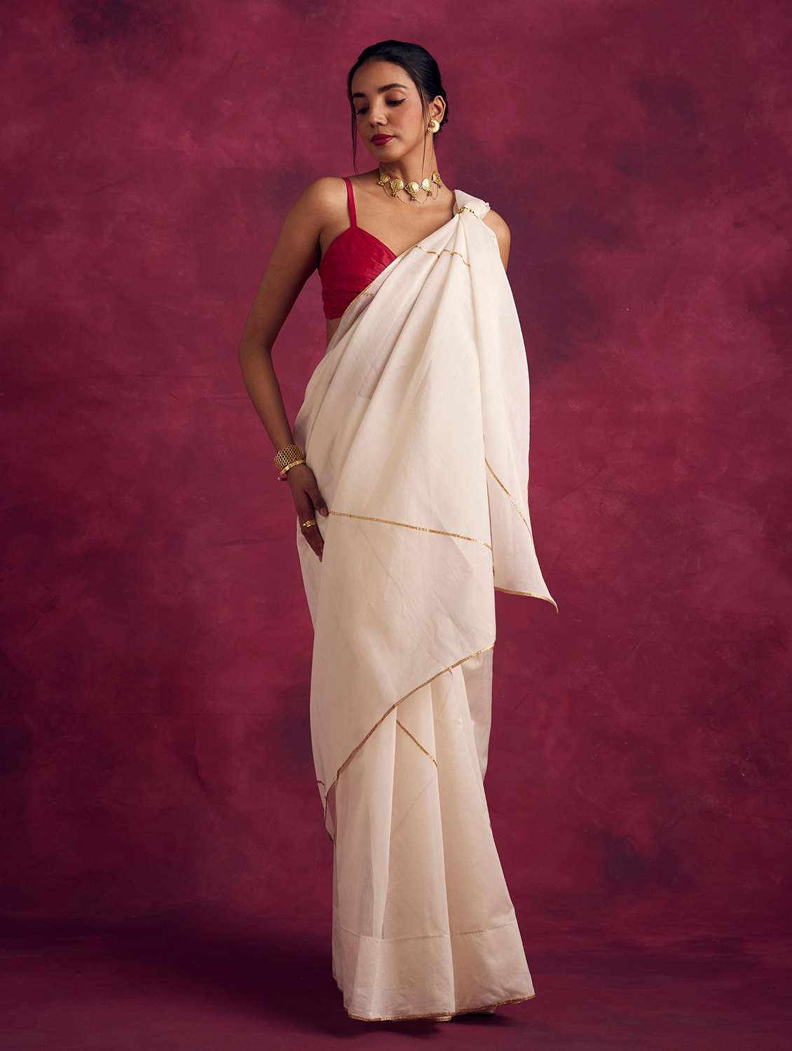 women solid plain saree - 21459953 -  Standard Image - 2