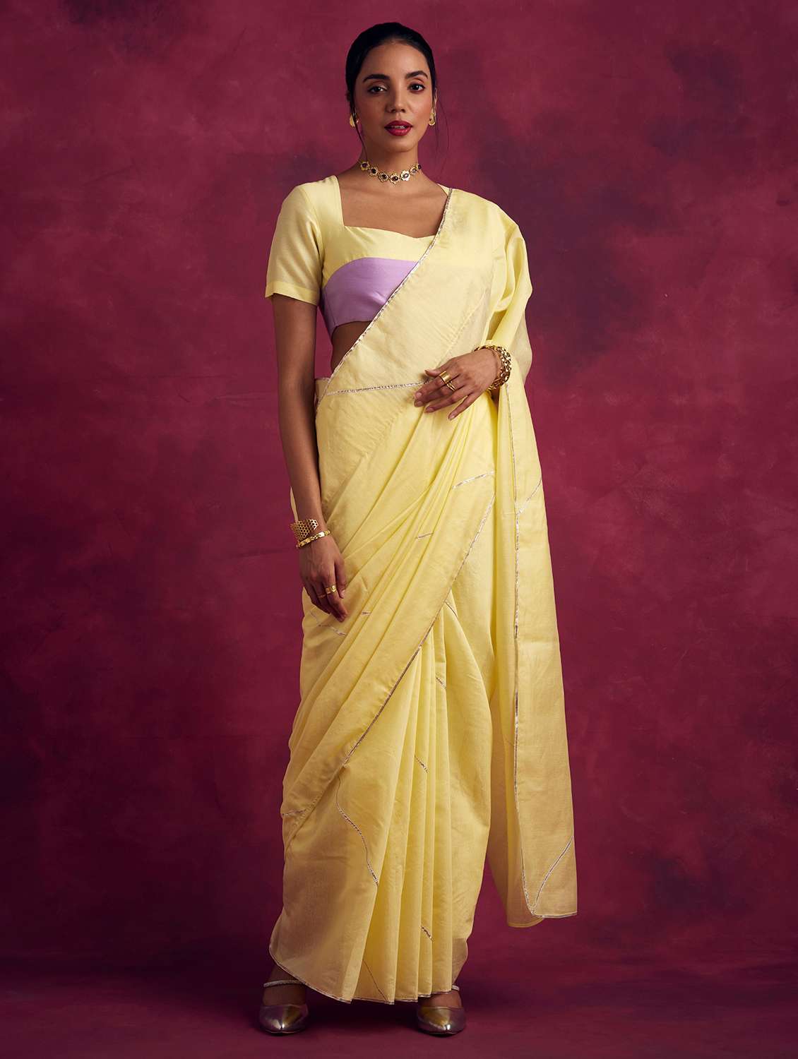 women solid plain saree - 21459958 -  Standard Image - 2