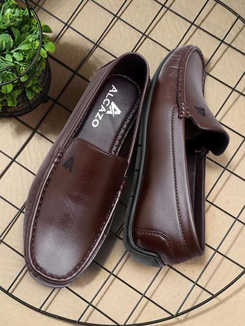 men brown slip on loafer - 21459965 -  Standard Image - 0