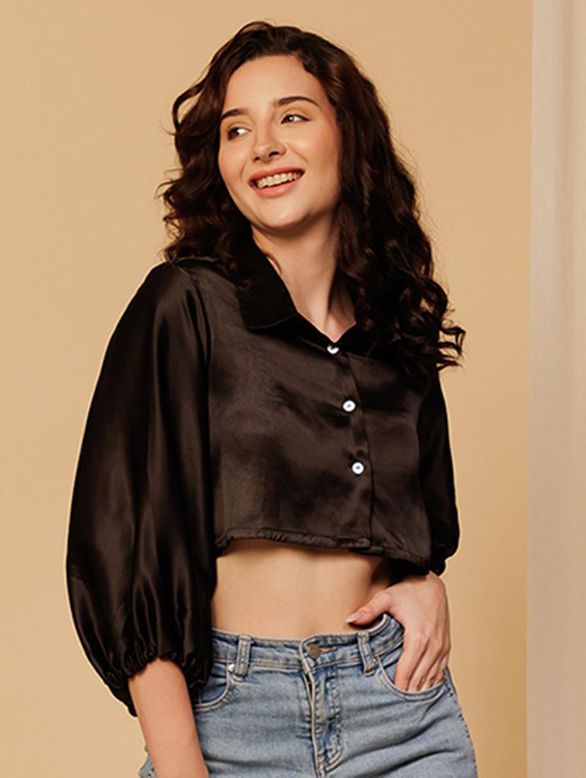 women black solid regular shirt - 21460074 - Zoom Image - 0