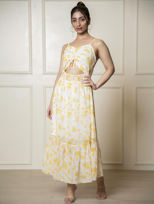 women white georgette a-line dress - 21460117 - Standard Image - 0