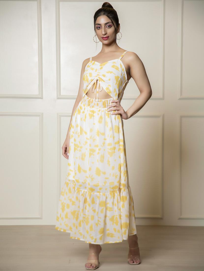 women white georgette a-line dress - 21460117 - Zoom Image - 0