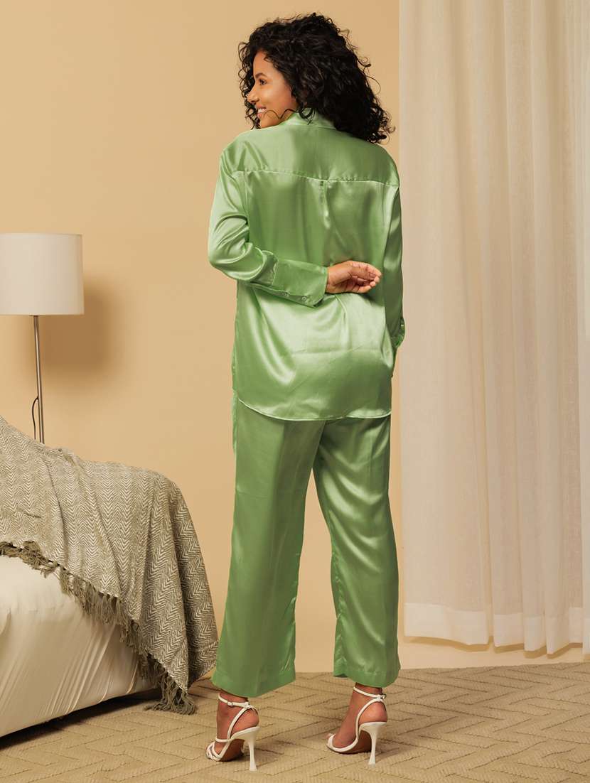 women solid shirt and trouser co-ords set - 21460126 -  Standard Image - 2