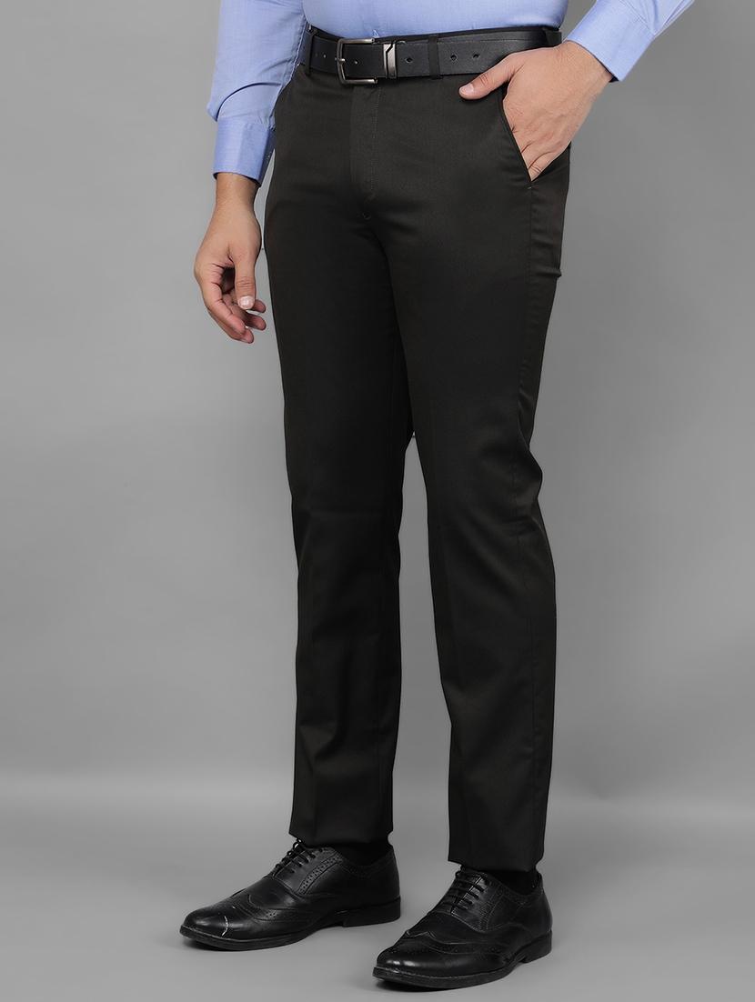 men mid rise solid flat front formal trouser - 21461073 - Standard Image - 2