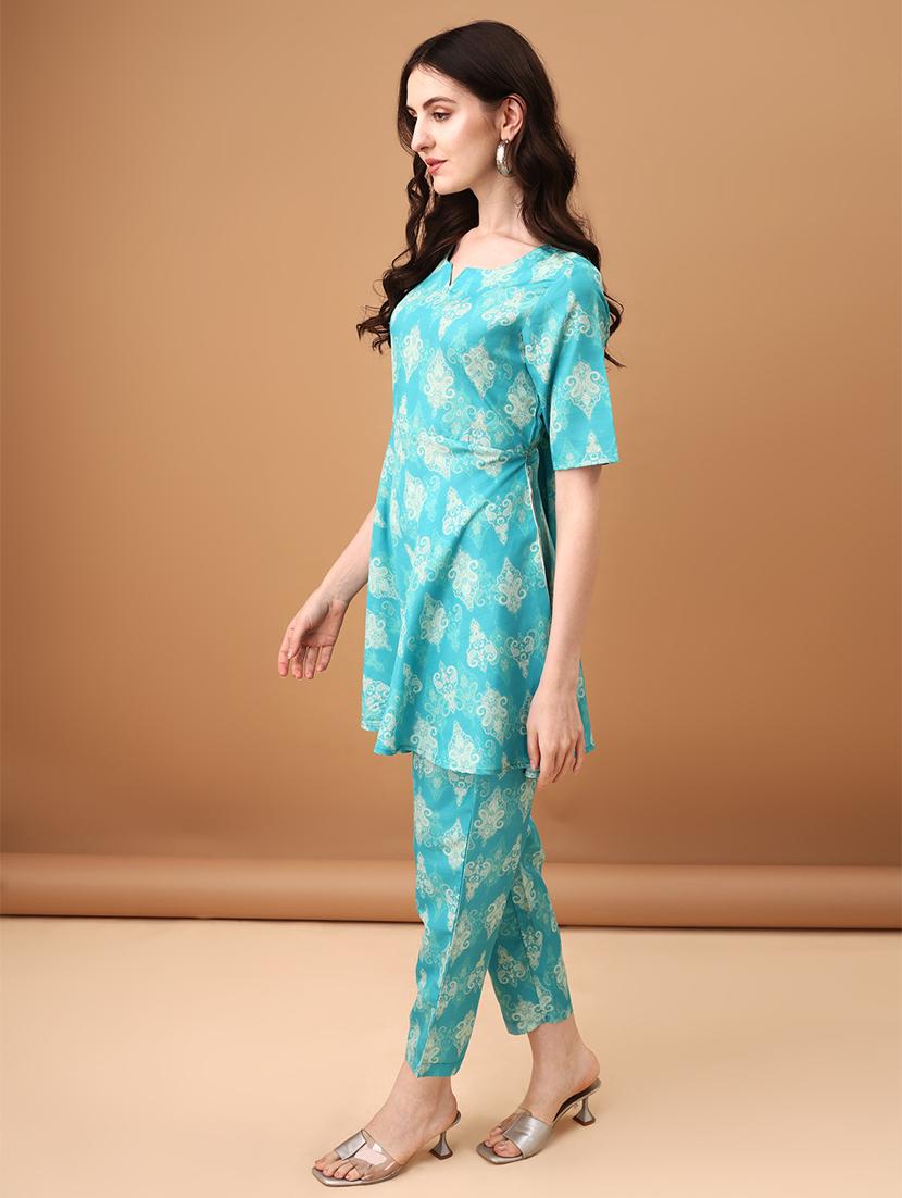 women light blue paisley printed co-ord set - 21461075 - Standard Image - 2