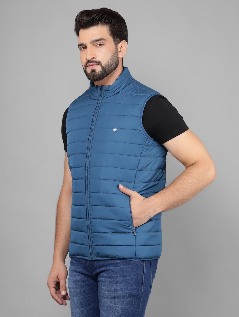 men sleeveless solid quilted jacket - 21461091 - Standard Image - 2