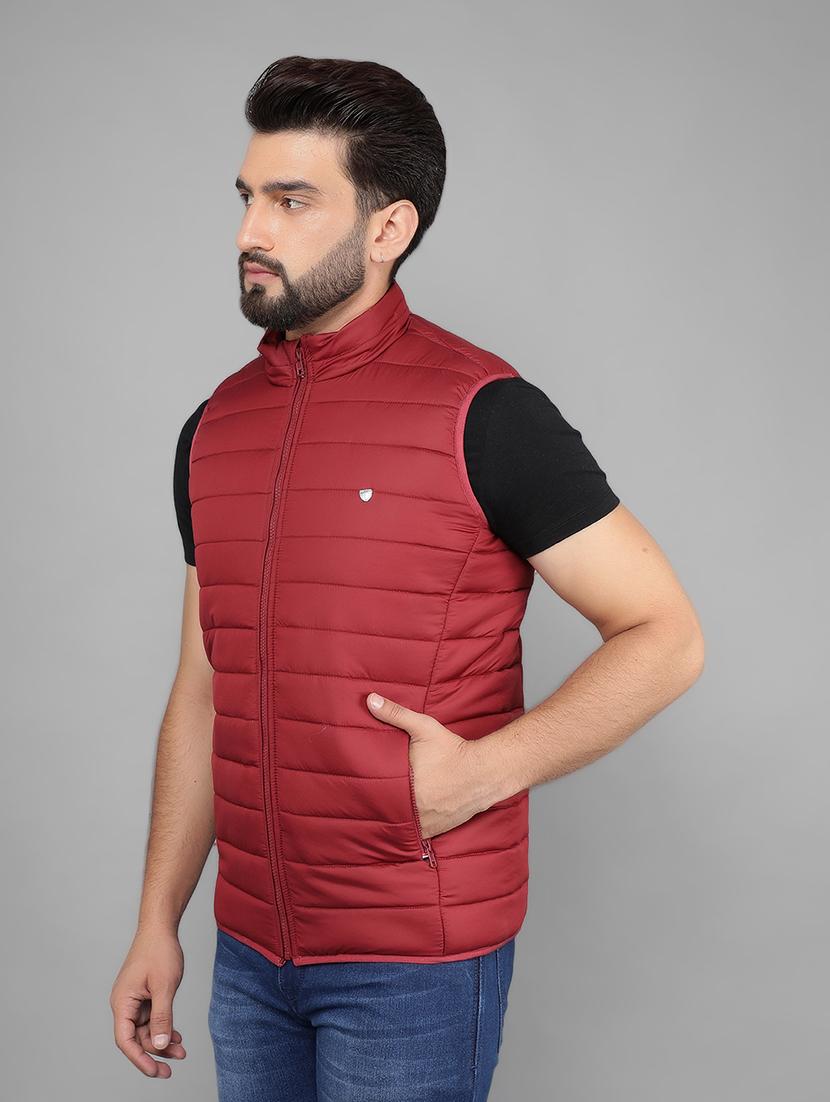 men sleeveless solid quilted jacket - 21461093 - Standard Image - 2