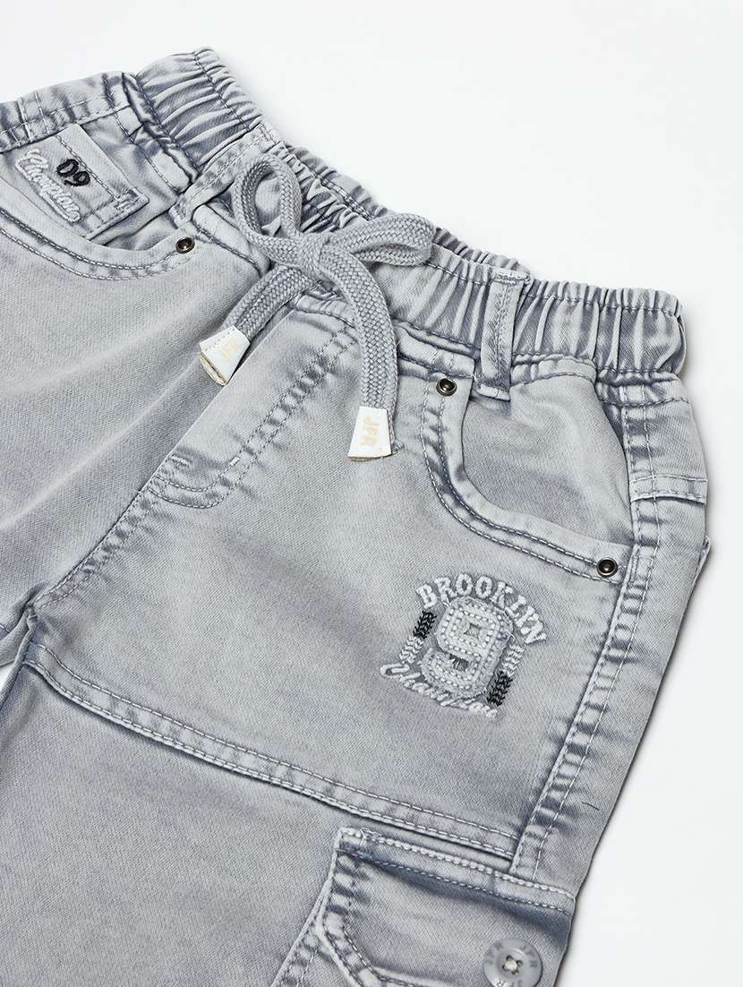 boys mid rise cotton plain jeans - 21461153 - Standard Image - 2