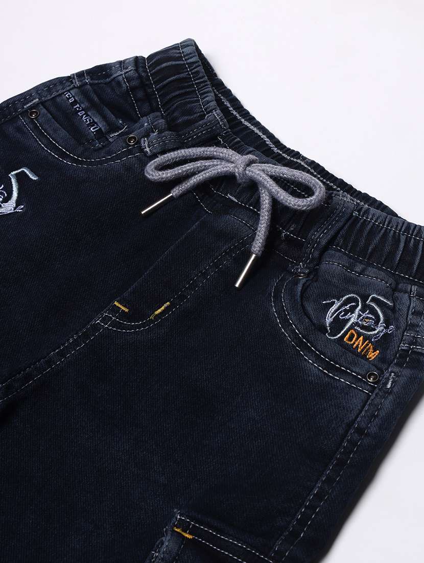 boys mid rise cotton plain jeans - 21461165 - Standard Image - 2