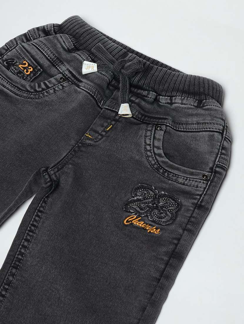 boys mid rise cotton plain jeans - 21461178 -  Standard Image - 2