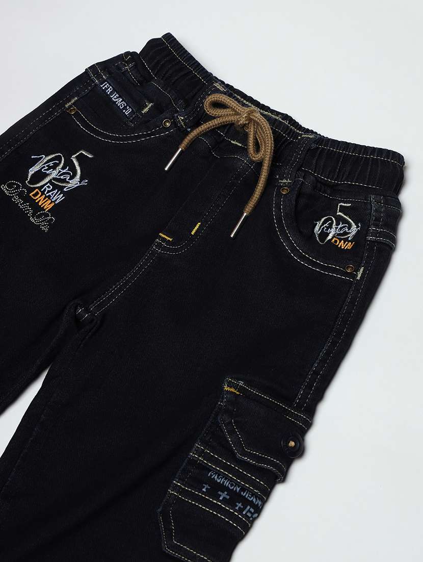 boys mid rise cotton plain jeans - 21461180 - Standard Image - 2