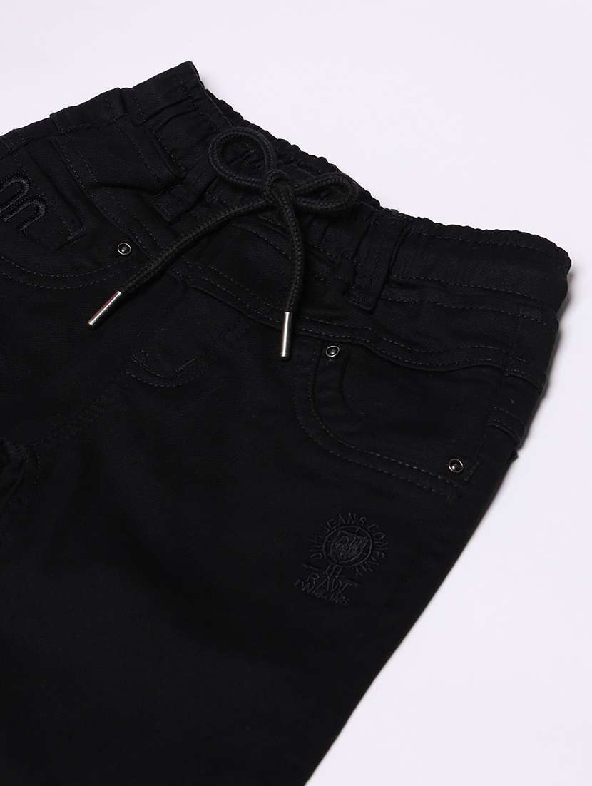 boys mid rise cotton plain jeans - 21461197 - Standard Image - 2