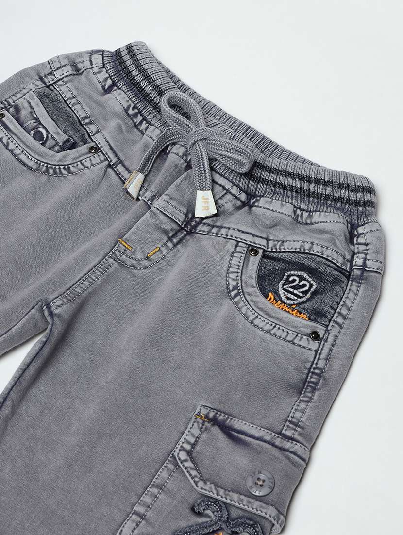 boys mid rise cotton plain jeans - 21461199 -  Standard Image - 2